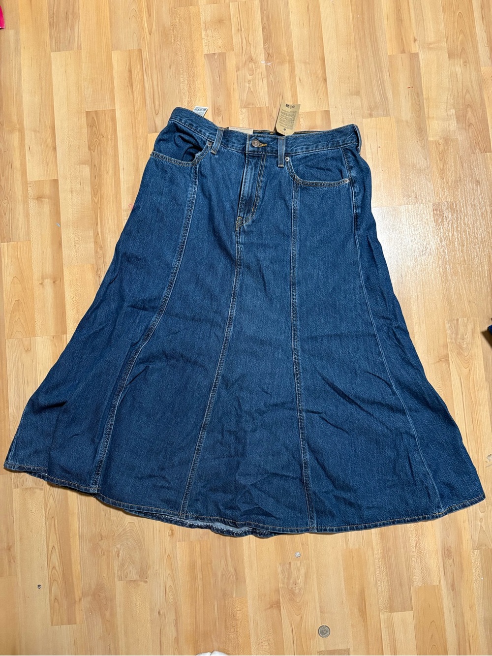 Levi's Dark Blue Denim Midi Skirt